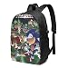 Produktbild HOIH Sonic The Hedgehong Laptop Rucksack Schultasche Daypack Verstellbar für Frauen Männer mit USB-Ladeanschluss 17 Zoll