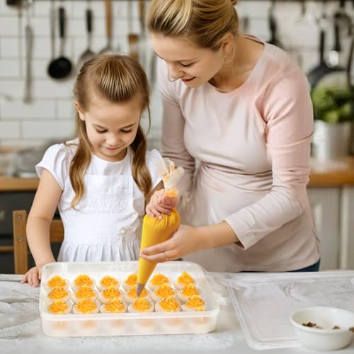 HANSGO Deviled Egg Containers with Lid, Deviled Egg Tray Holder Carrier with Lid for 24 Eggs for Home Party Kitchen Supplies Refrigerator Storage - Image 5