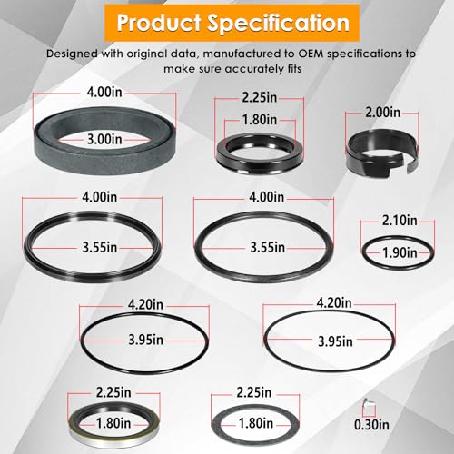 Image of Swing Cylinder Seal Kit for Case 580CK with Model 33 Backhoe Swing 1966-1971 with Snap in or Press in Wiper (2 Set)