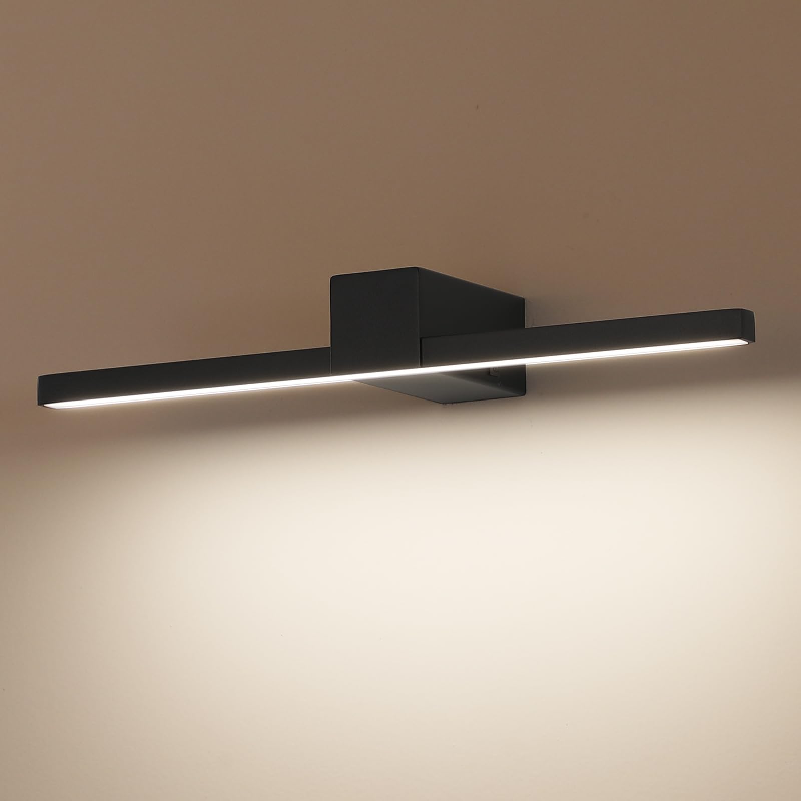Lámpara de Espejo Baño LED 40CM 12W 960LM, Blanco Neutro 4000K Aplique Espejo Baño Moderno para Maquillaje IP20 (Negro)