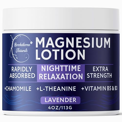 QAH Magnesium Cream for Muscle & Nerve Relief, Sleep Massage Lotion with Lavender Oil & Aloe Vera | Fast Absorbing, Non-Greasy | Suitable for All Skin Types, 4 fl.oz