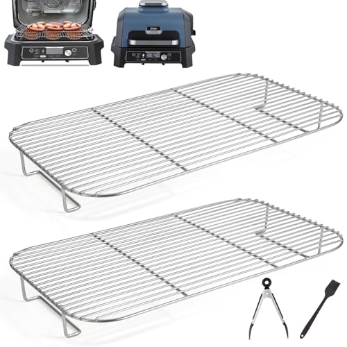 HAIWILL 2 Stück Grillrost Edelstahl für Ninja Woodfire OG850EU OG901EU Ninja Woodfire XL Rost kompatibel mit Ninja Woodfire XL Grill und Most Smoker Grill Für Ninja Woodfire XL Pro Zubehör