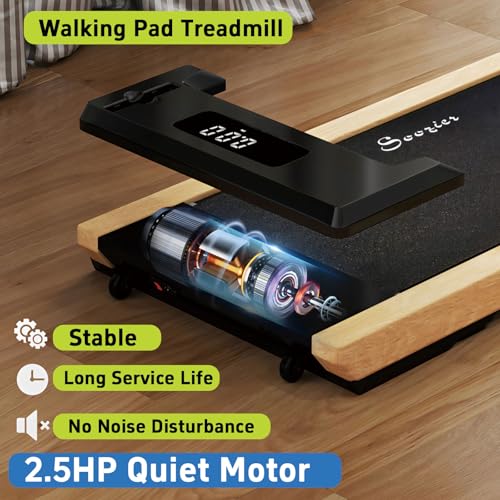 Image of Portable Walking Pad with Handle Bar for Home & Office, Under Desk Treadmill with Remote Control,3.0HP 0.6-3.7 MPH Walking Vibration Pad, Low Noise Electric Walking Machine