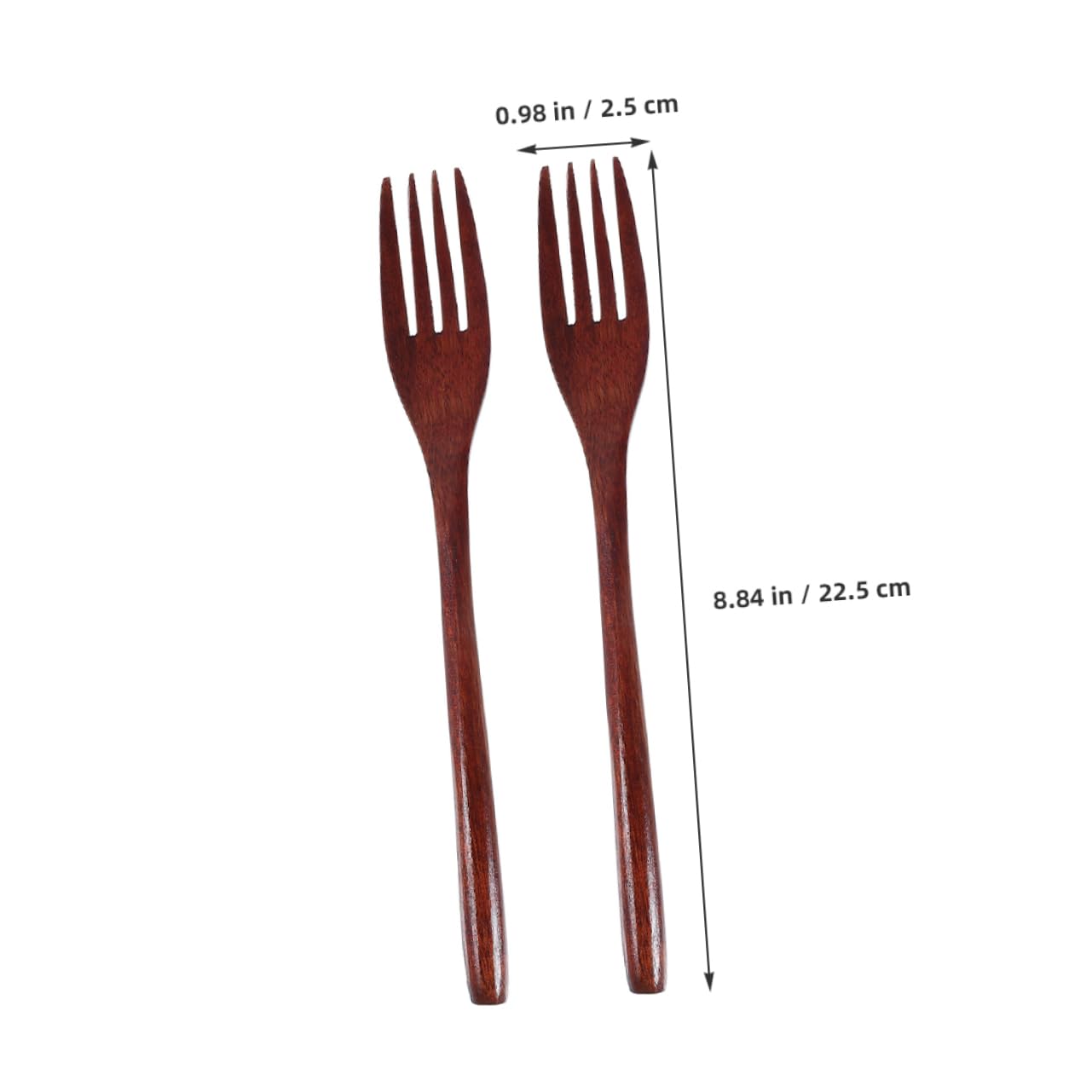 Cabilock 2-piece Wooden Salad Stirring Fork Set Kitchen Fork Utensils for Mixing Serving