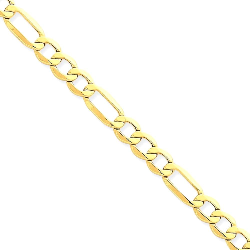 IceCarats 14K Solid Yellow Gold 5.75mm Figaro Link Chain Bracelet 8 inch