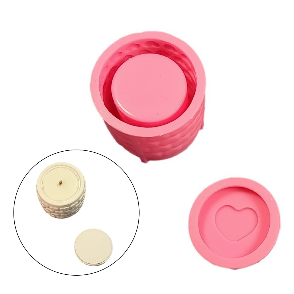 Moule silicone bougie cylindrique résine époxy couvercle loisirs créatifs