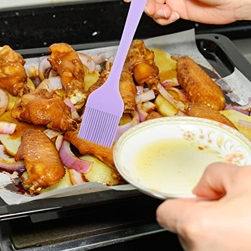 Silicone Pastry Brush, 3 Pcs Silicone Brushes, Basting Brush For Cooking, Pastry Brush For Baking, Bbq, Grilling, Heat Resistant, Dishwasher Safe (Purple) #TOP5