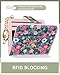 Aiawoxc Womens Wallet, RFID Small Wallets for Women, Slim Compact Credit Card Holder, Cute Leather Bifold Ladies Purse with Zipper Coin Pocket and ID Window, Colorful Flowers