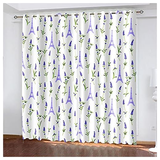 QWEFGDF Mörkläggningsgardiner värmeisolerade mörkläggningsgardiner lämpliga för sovrum och vardagsrum, B 168 x L 229 cm blommor under tornet