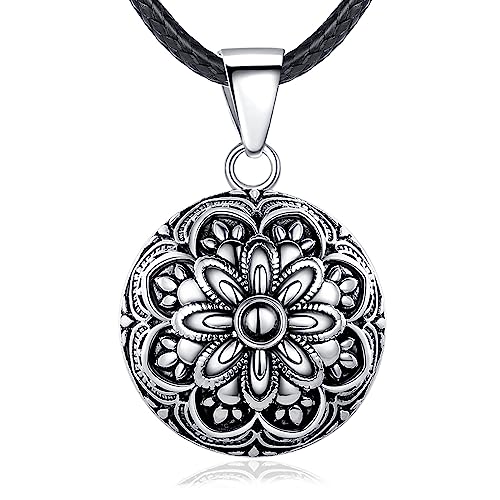 EUDORA Harmony Bola Angel Caller Necklace for Pregnancy Women, Llamador de Ángeles Angel Wishing Chime Harmony Mexico Ball Pendant for Future Mama Jewelry Gift for Women Mother-to-be Wife, 45"+30"
