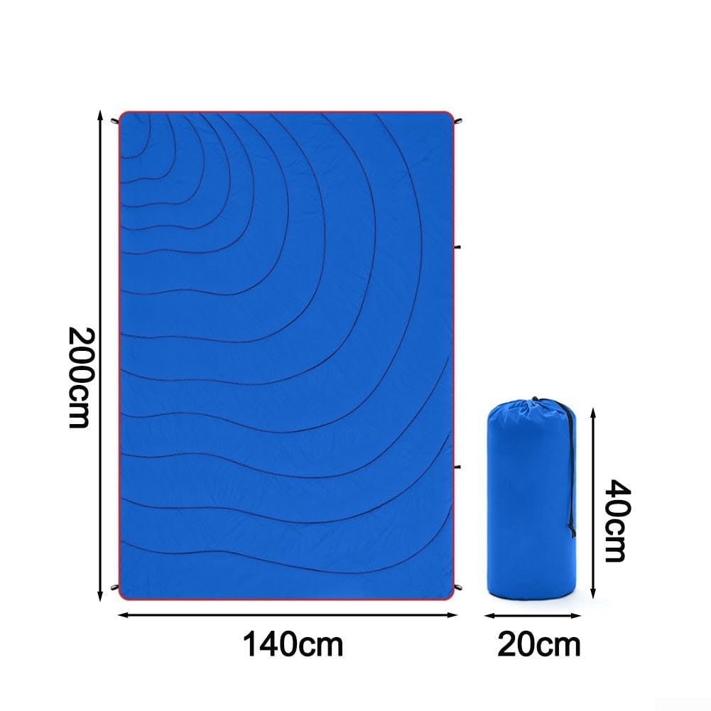 Manta impermeable para camping, manta térmica gruesa para picnic al aire libre, senderismo, playa, festival, grande, 55 x 79 pulgadas, edredón de viaje portátil para 2 a 4 personas, ligero y plegable