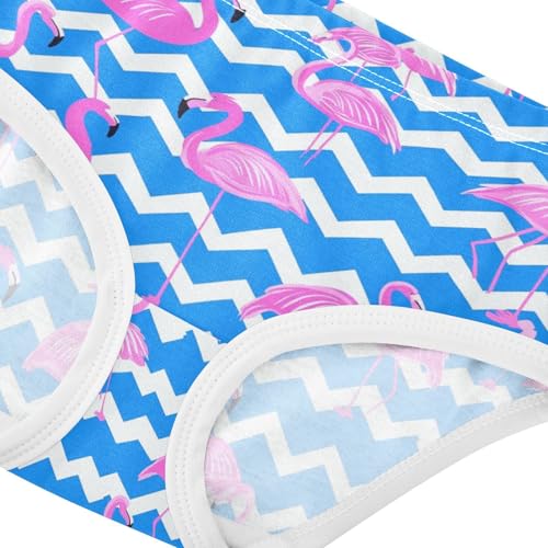 Wusikd Pink Flamingos Girls' Underwear Cotton Blue White Girls Briefs Soft Toddler Underwear 2T4