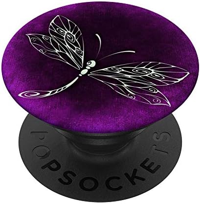 Abstract Dragonfly on Purple PopSockets PopGrip: Swappable Grip for Phones & Tablets