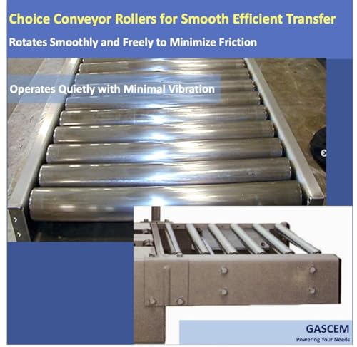 image for Gascem Set of 2 Durable Galvanized Steel Conveyor Rollers, each 16” 