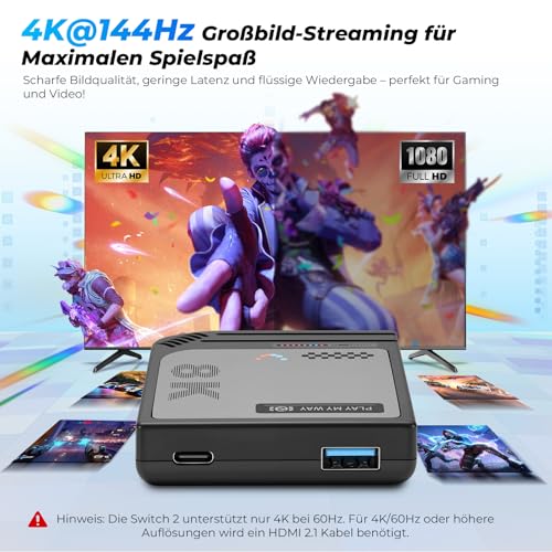 Base portátil para Switch y Steam Deck ideal para jugar en televisión 4K en viajes 3