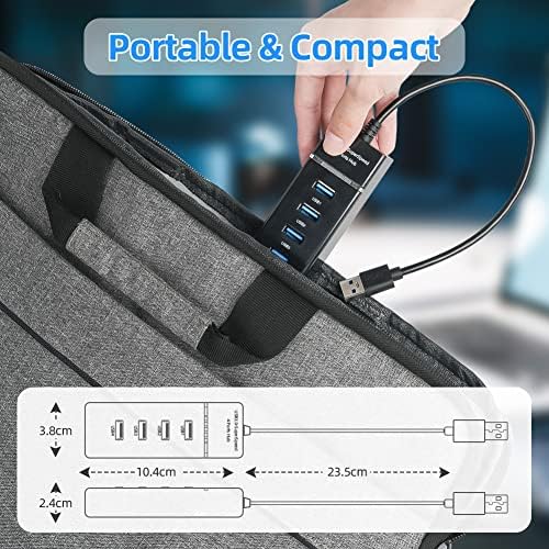 AXFEE Hub USB, 4 porty USB 3.0 Data Hub, USB Multiple Hub, 5Gbps Szybki transfer danych, dla MacBooka, Mac Pro/Mini, iMac, Surface Pro, XPS, USB Flash Drives, PC Notebook, HDD Mobilny