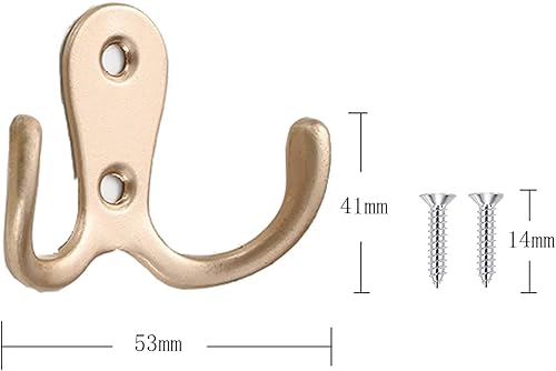 Miniatura 2 de 4 ganchos para bata de doble punta, ganchos dobles para colgar en la pared, ropa colgante para baño, dormitorio, puerta, pared, colgador de tela de