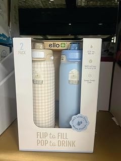 Ello Pop & Fill Stainless Steel Water Bottle, 2 pk./22 oz.