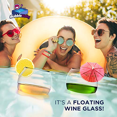 Floating Wine Glasses For Pool (18 Oz | Set Of 2) - Pool Wine Glasses That Float | Shatterproof Poolside Wine Glasses | Floating Cup | Beach Glass | Outdoor Tritan Plastic Wine Glasses With Stem #TOP2
