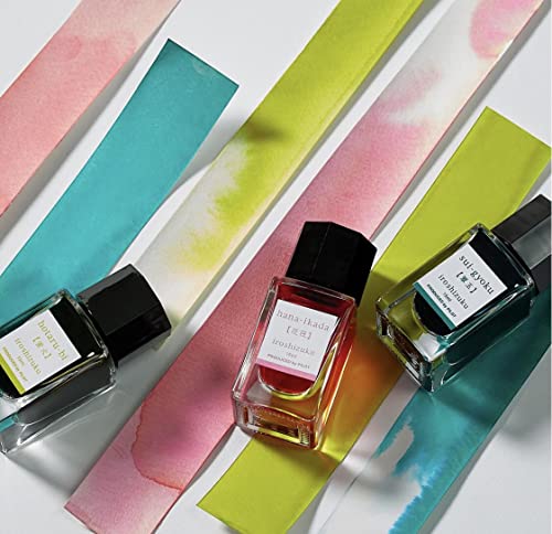 Pilot Iroshizuku Mini Bottled Fountain Pen Ink Hana-Ikada, Hotaru-Bi, Sui-Gyoku 15Ml Bottle New 3 Color With Original Stylus Ballpoint Touch Pen #TOP1