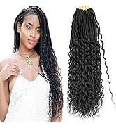 DoeSeor 24 Inch Goddess Locs Crochet Hair Deep Wave 8 Packs New Soft Faux Locs Crochet Braids Pre...