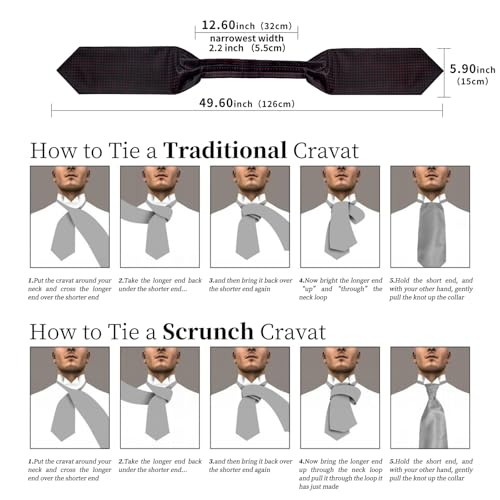 Image of DiBanGu 3PCS Ascot Ties for Men Wedding Jacquard Woven Silk Ascot Cravat for Men Cravat Tie and Pocket Square Set