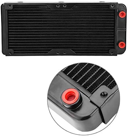 Computer Radiator Water Cooling System,240mm G4/1 Aluminum Heat Exchanger Water Cooled Radiator PC CPU Cooler Fast Heat Dissipation for CPU LED Heatsink