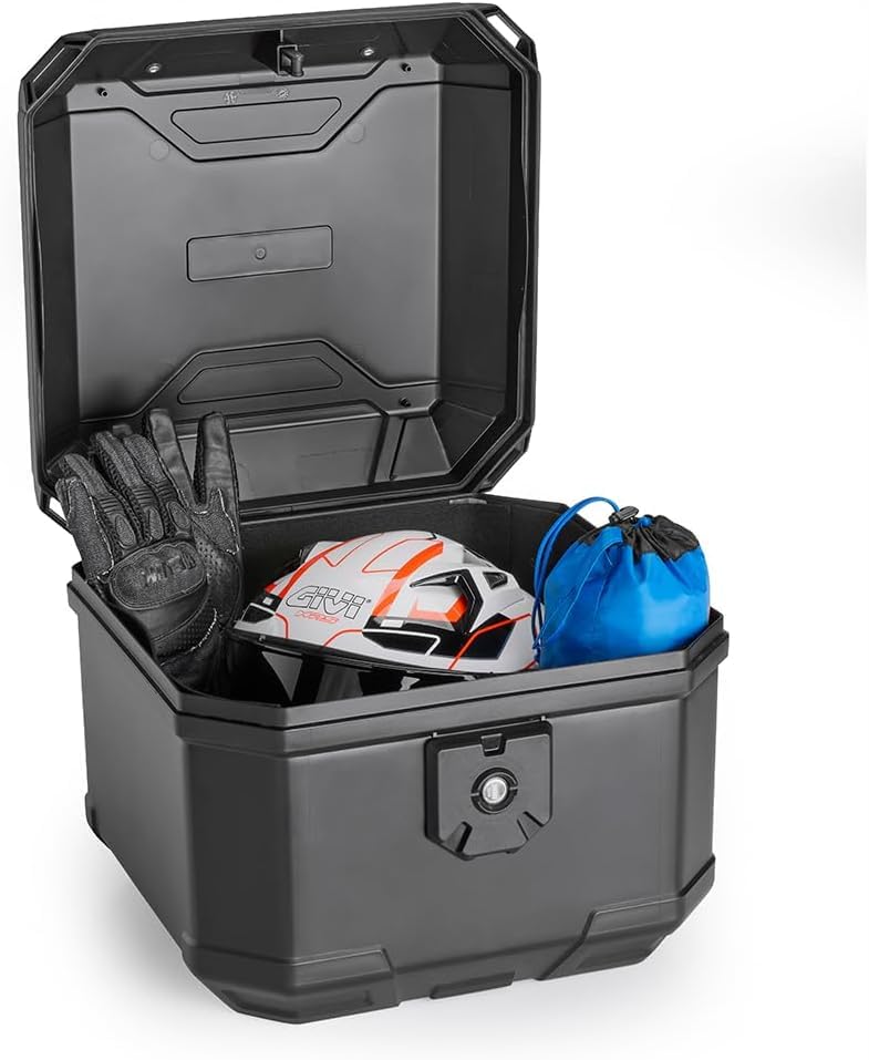 Generico B38N BAULETTO NERO 38 LT TOP CASE VALIGIA MOTO SCOOTER compatibile con GIVI PIASTRE E SUPPORTI MONOLOCK B38 N