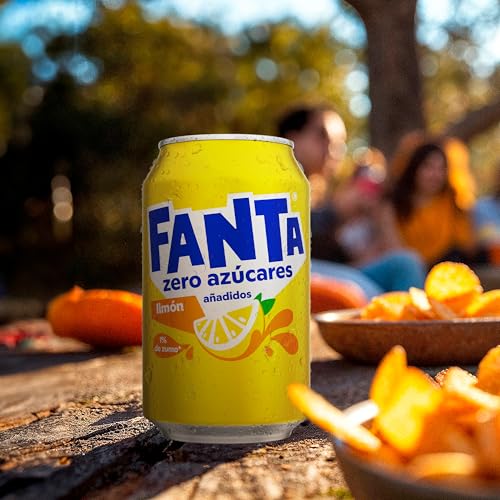 Miniatura 6 de Fanta Limón Zero Azúcar, Refresco de Limón Elaborado a partir de Zumo, Bajo en Calorías- Lata 330 ml Pack de 24
