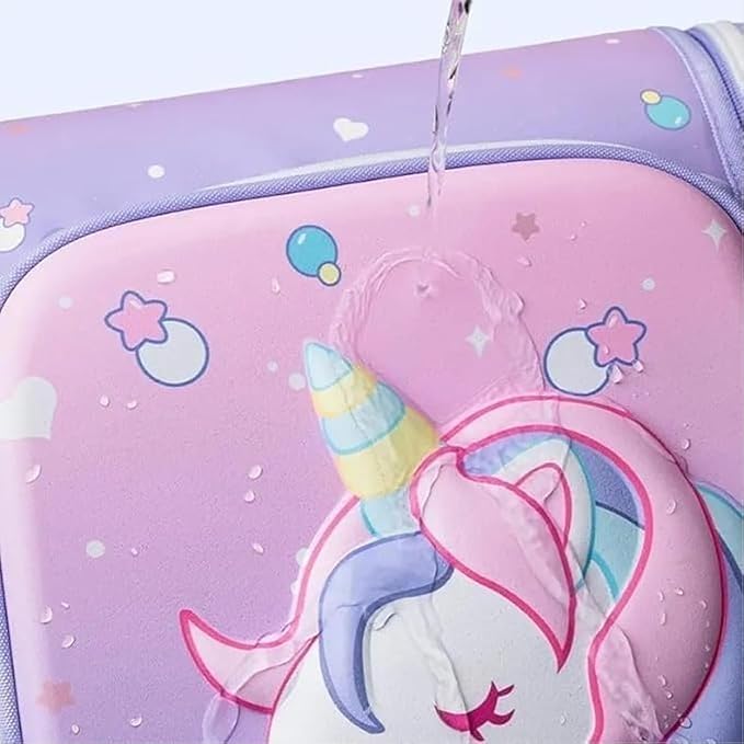 Image of Prancing Unicorn Children's Schoolbags Primary School Girls Boys Students Cartoon Unicorn Backpack Double Shoulder Bag For Girls Kids 6-7-8-9-10-12 Years Old Water-Resistant