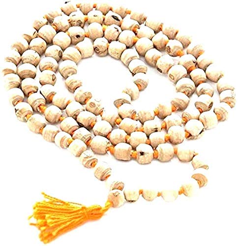 Mala de Tulsi de 108+1 cuentas para meditación Japa con bolsa de algodón 2