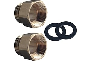 DEWHEL 2 Pack Brass Hose Bib Adapter Include Rubber Washer Compatible with...