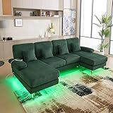 Photo Gallery ooiillee divano moderno a u con illuminazione d atmosfera a led e porta usb-c, divano a 4 posti con 4 cuscini e schienale ergonomico, divano modulabile, mobili imbottiti, struttura in legno massello Photo Gallery ooiillee divano moderno a u con illuminazione d atmosfera a led e porta usb-c, divano a 4 posti con 4 cuscini e schienale ergonomico, divano modulabile, mobili imbottiti, struttura in legno massello