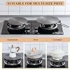 Tujoe 2 Pcs Simmer Plate for Gas Stove 11 Inches and 9.5 Inches Fast Defrosting Tray Round Stove Diffuser Heat Conduction Plate with Anti Scalding Handle for Electric Pot Cookware Protection #5