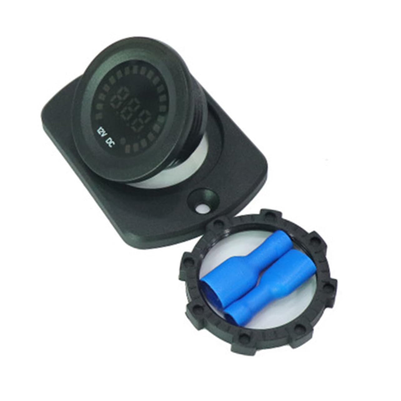 Mobestech 3piezas Voltímetro Digital De Pantalla Color Para Coche y Moto Medidor De Voltaje y Capacidad De Batería Instalación Fácil Compatible Diseño Compacto y Led