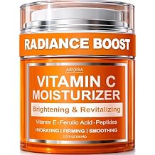 Vitamin C Moisturizer for Face - Vitamin C Cream for Face - Brightening & Anti Aging Cream for Women with Ferulic Acid & Peptides - Evens Skin Tone, Reduces Dark Spots & Fine Lines - All Skin Types