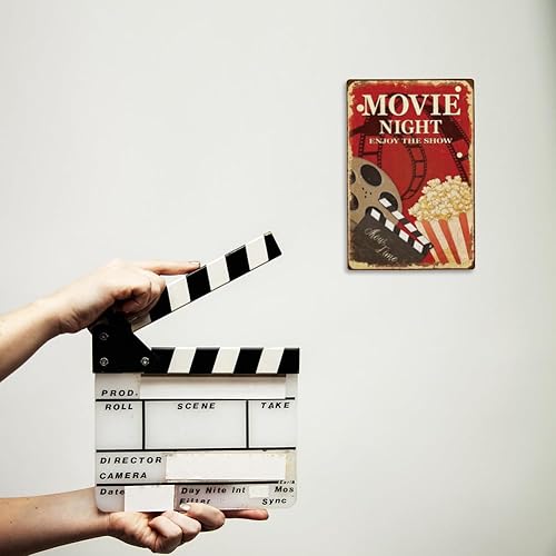 Miniatura 6 de 1 letrero de metal vintage de 11.81 x 7.87 pulgadas, letrero de noche de película de hierro retro, aspecto oxidado, disfruta del espectáculo, con