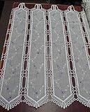 PALAS DE 7,5 CM TEXTIL ITANA Visillo HOLANDES Cortina Cafe BORDADLO Lila con BAJO Y CABECILLA DE Guipure Color Beige CLARITO Palas 10,5 CM (Alto 126 CM X 10,5CM)