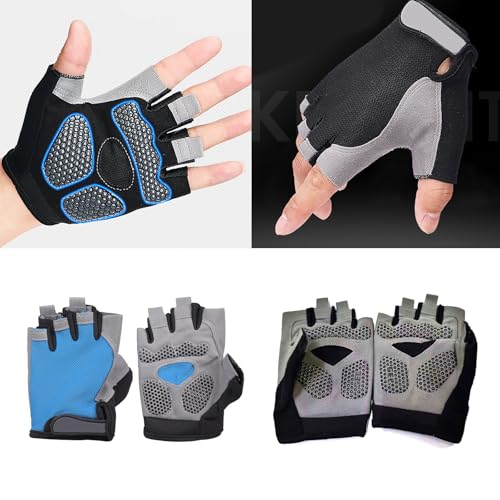 GMBYLBY Gants d ' entraînement demi-doigt absorbant les chocs, antidérapants, respirants, pour hommes et femmes, gants d ' entraînement de fitness, équipement de gymnastique demi-doigt – vue 2