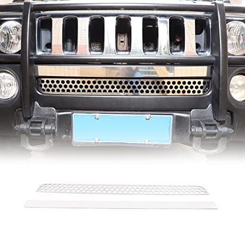 Image of Front Grill Mesh Inserts for Hummer H3 2005-2009 Accessories, Front Bumper Air Inlet Vent Center Grille Cover Bug Screen Deflector, Front Grill /Mesh Grille Grid Inserts Cover Panel Trim