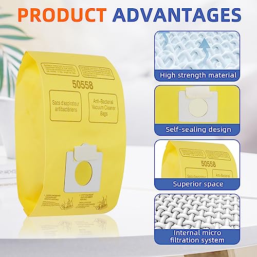 45 Pack 5055 Type C/Q Vacuum Cleaner Bags Replacement for Kenmore Canister Type C/Q 5055,50558,50555,50557, Type C-5 Canister Vacuum Cleaner