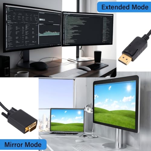 Image of 12 Pack DisplayPort to VGA Cable 3 ft, Gold Plated with Chip