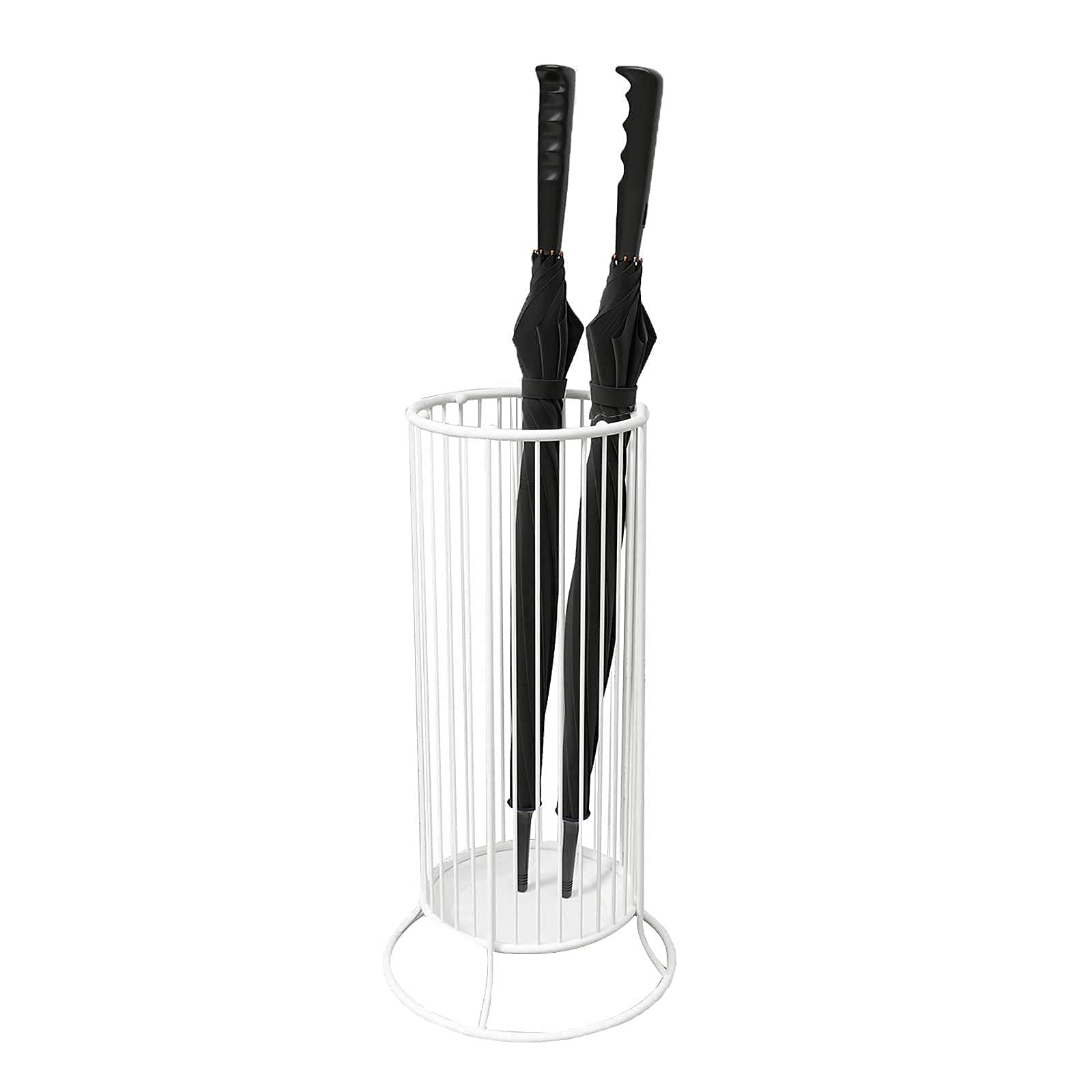GHHVFEC Multi-Functional Hollow Umbrella Holder with 6 Hooks - Stylish Wrought Iron Umbrella Stand for Entryway, Home, Office, and Garden Décor