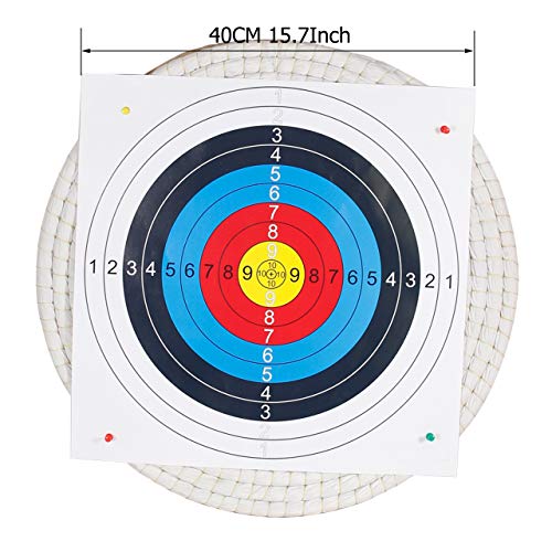 Sinoart Traditional Solid Straw Round 3 Laryes Hand-Made Archery Target Face For Recurve Bow Longbow Shooting Practice With 5 Paper Target Face #TOP3