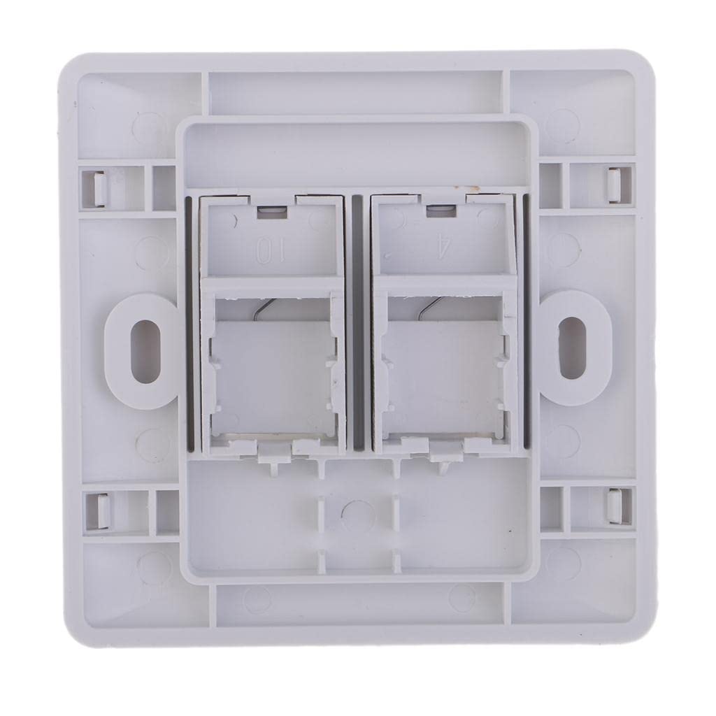 Double Ports CAT6 Wall Outlet Face Plate RJ-45 Network Ethernet Shuttered Socket Data Wall Plate Keystones 2 Holes White |Collectibles-image-27