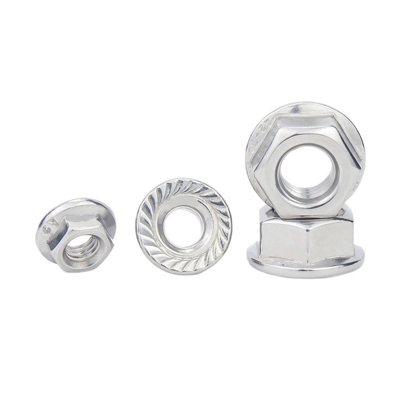 Dadi esagonali a Flangia dentellati, Dadi flangiati Spinlock esagonali seghettati in Acciaio al Carbonio zincato M3-M12(Color Zinc Plated,M6(20pcs))