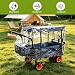 Wagon Rain Cover, Folding Clear Trolley Rain Cover with Zippered Side Door, 92x51x75cm Waterproof Trolley Cart Cover for Shopping, Garden, Camping, Picnic and Outdoor Use(Trolley Not Included)