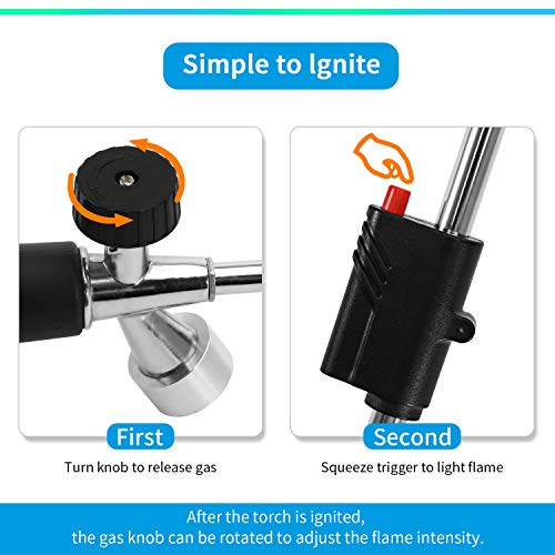 Weed Torch Propane Burner,Blow Torch ,50,000Btu,Gas Vapor, Self Igniting , With Flame Control Valve And Ergonomic Anti-Slip Handle #TOP3