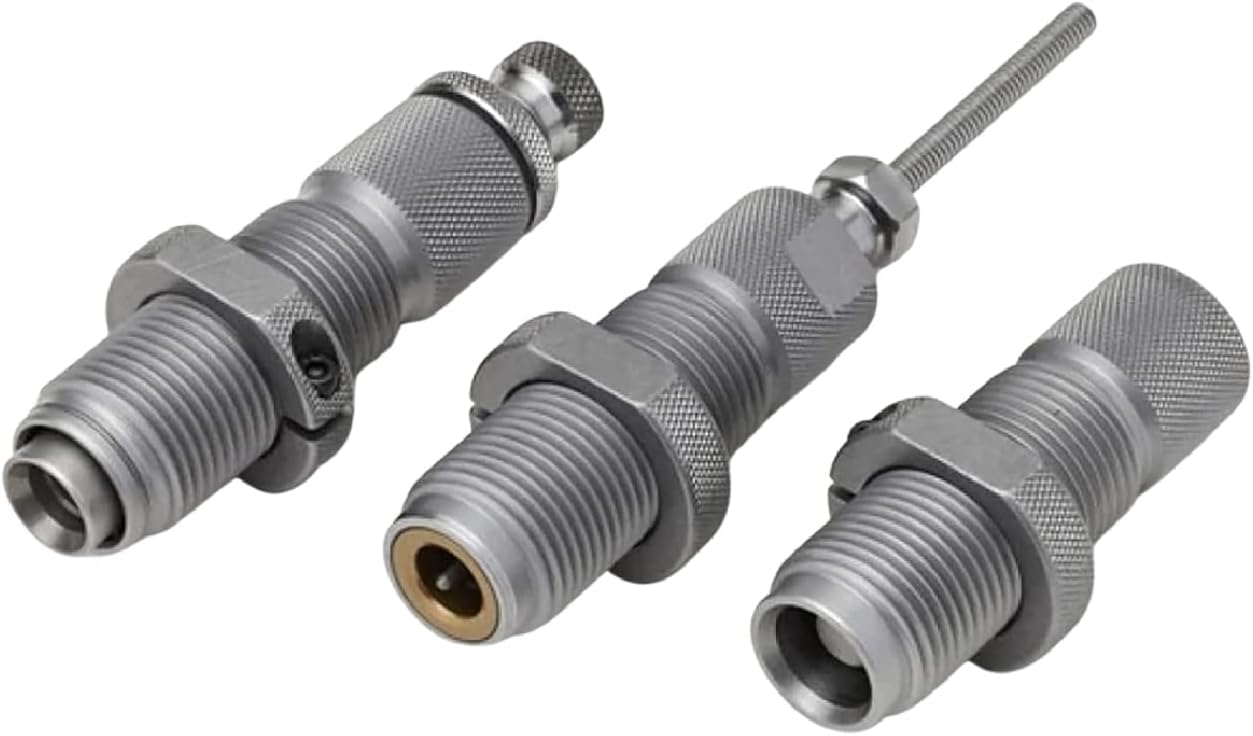 Hornady Custom Grade New Dimension 3-Die Set - Caliber Specific Reloading Equipment for Handloaders with Full Length Sizer Die, Seating Die, Sure-Loc Rings, & Storage Box