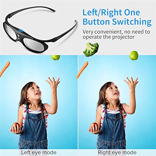 Boblov Dlp Link 3D Glasses Active 4Pcs Family Pack 3D Shutter Eyewear For Adults And Kids For All 3D Dlp Projectors Can't Compatible With Epson, Sony Projectors #TOP3